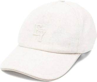 Eleventy Honkbalpet met geborduurd logo - Beige