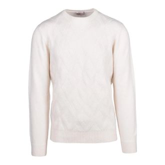 Herno Round-neck Knitwear, male, White, Size: L Pullover Girocollo