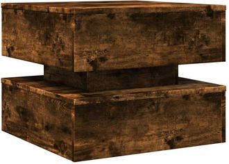 vidaXL Mesa De Centro Con Luces Led Roble Ahumado 50x50x40 Cm Vidaxl