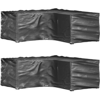 vidaXL Fundas Muebles Jard&iacute;n Forma De L 2 Uds 16 Ojales 215x215x70 Cm Vidaxl