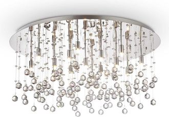 Netlighting Moonlight 15 Light Extra Large Semi Flush Ceiling Pendant Chrome G9