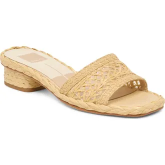 Dolce Vita Dixi Slide Sandal in Light Natural Raffia at Nordstrom, Size 6.5