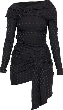 Isabel Marant draped polka-dot mini dress - Black