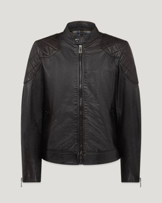 Belstaff Outlaw Jacket Mens Hand Waxed Leather Black Size UK 34