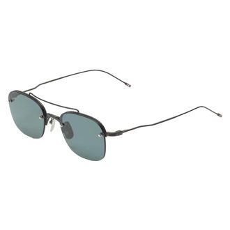 Thom Browne Titanium Semi Rimless Pilot Zonnebril - unisex - Accessoires - Zwart - Maat: 53 MM