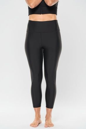 Coolibar High Rise Capris, UPF 50+ Sun Protection, Ocean Sculpt in Black at Nordstrom, Size X-Small