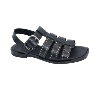 Eric Michael Womens Julia T-Strap Sandal In Black/silver