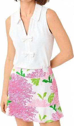 Lilly Pulitzer Frida Sleeveless Bow Polo In Resort White