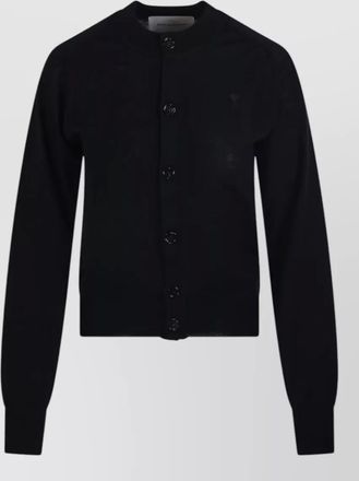 Ami adc round neck merino wool cardigan