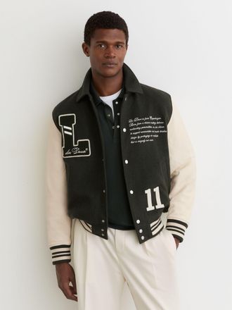 Les Deux Les Duffel Bag Varsity Wool Jacket, XL