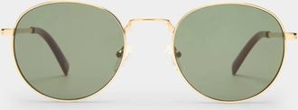 Le Specs Unisex Lost Legacy Sunglasses In Gold Green Mono