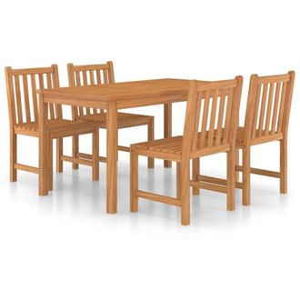 vidaXL Conjunto De Comedor De Jard&iacute;n 5 Piezas Madera Maciza De Teca Vidaxl