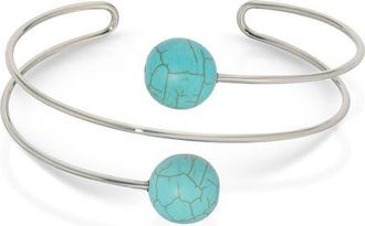 Ettika Summer Escape Cuff Bracelet in Turquoise And Silver at Nordstrom