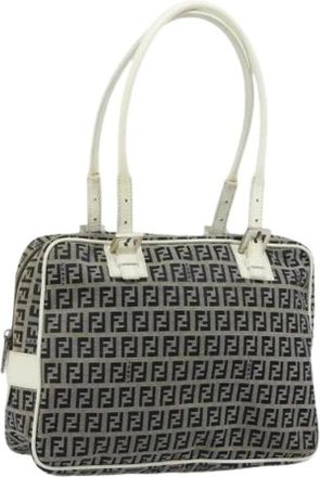 Fendi Pre-owned Zucchino Canvas Hand Bag - Dames - Vintage Schoudertas - Blauw - ONE Size - Leer - Vintage
