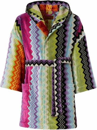 Missoni Home Giacomo Bathrobe In Cotton Terry With Zigzag Pattern in Orange at Nordstrom, Size Xx-Large