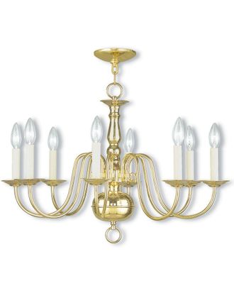 Livex Lighting Livex Williamsburgh 8-Light Polished Brass Chandelier