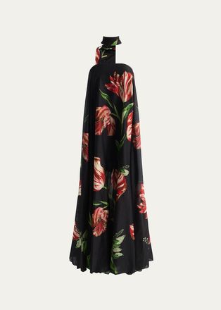 Alice & Olivia Maricela Floral Scarf Maxi Dress