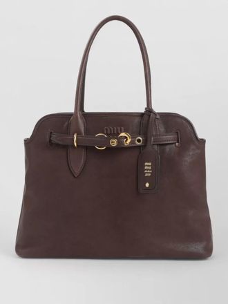 Miu Miu aventure lamb leather tote bag