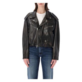 S.W.O.R.D 6.6.44 Leather Jackets, female, Black, Size: XS Chiodo Elastic