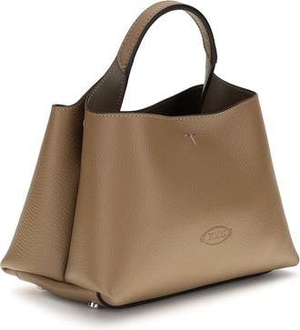 Tod's Womens Micro Leather Handbag C806(cappuccino)+b208(argilla Sc) Calf Bos Taurus Handbags Hand Bags