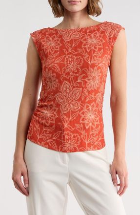 Sanctuary Textured Boat Neck Top in Bangle Coral at Nordstrom Rack, Size X-Small
