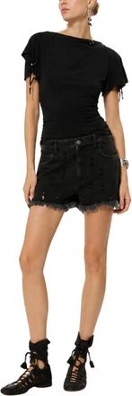 Isabel Marant Aecia Shorts - Dames - Korte broeken - Zwart - Maat: 2XS Katoen