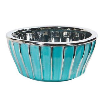 Nearly Natural 7.25-in Teal Vase with Silver Burnishing in Blue at Nordstrom