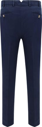 Brunello Cucinelli Mens Dyed Cotton Pants Navy Trousers