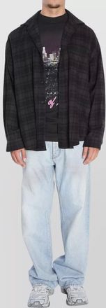 Balenciaga layered construction shirt featuring patch pocket