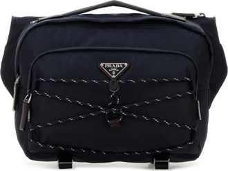 Prada Dark Blue Logo Crossbody Bag