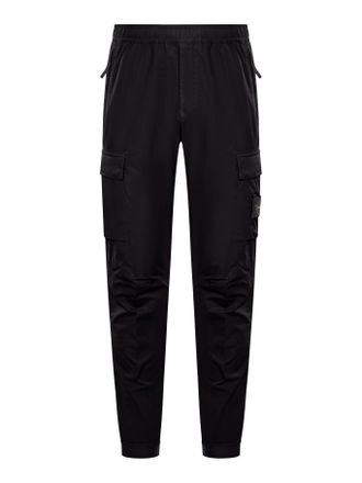 Stone Island BLACK PARACHUTE CANVAS CARGO PANTS - Stone Island - Man
