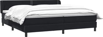 vidaXL Cama Box Spring Con Colchones Terciopelo Negro 180x210 Cm Vidaxl