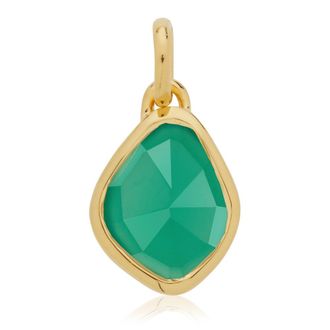 Monica Vinader Gold Siren Small Nugget Pendant Charm Green Onyx