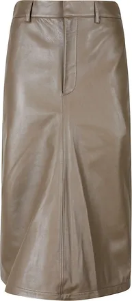 Victoria Beckham Kick Detail Glossy Leather Skirt