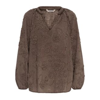 Cream Dames, Blouses & Shirts, Bruin, Maat: S/M