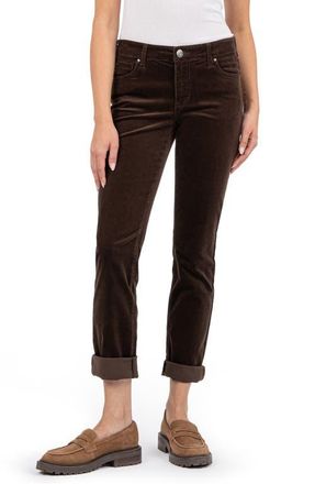 Kut from the Kloth Catherine Stretch Cotton Corduroy Boyfriend Pants in Brownie at Nordstrom, Size 16