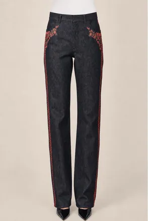 Dior Black Denim Ladies Pants, Size 36