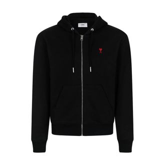 Ami Ami De Coeur Hoodie met rits - Heren - Vesten met rits - Zwart - L - Katoen - Hoodies & sweatvesten