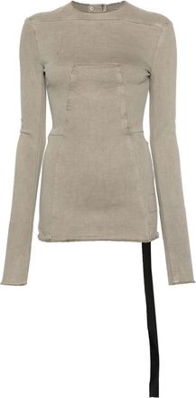 Rick Owens Edfu denim top - women - Polyester/Rubber/Cotton - L - Grey