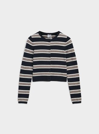 Twik Womens Multi-striped Cardigan Sweater