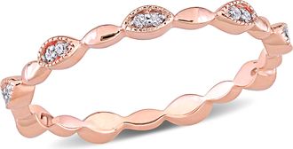Mimi & Max 1/10ct TW Diamond Eternity Ring 10k Rose Gold