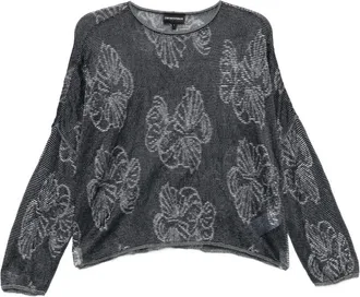 Emporio Armani Womens Embroidered Crewneck Sweater
