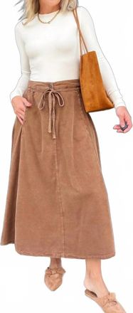 Sadie & Sage Womens Get Like This Belted Midi Skirt In Washed Earth