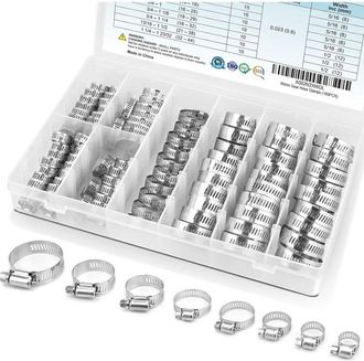 OEM Juego De 100 Abrazaderas De Manguera: Abrazaderas De Manguera Con Sinf&iacute;n De Acero Inoxidable 304 De 1/4 A 1-23/32 Para Tuber&iacute;as, Intercooler, Plomer&iacute;a