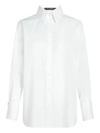 Karl Lagerfeld press-stud detailing shirt - women - Organic Cotton - 44 - White