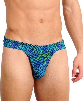 Kiniki Mens Tan Through Swim Thong Swimwear - Viper