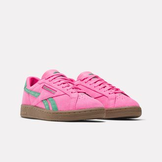 Reebok Classic Sneaker REEBOK CLASSIC CLUB C GROUNDS UK, Damen, Gr. 37,5, atomicpink, upgradegr&uuml;n, gum, Leder, Synthetik, Schuhe Sneaker