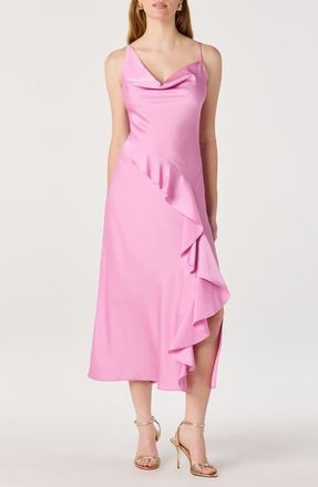 ASTR the Label Dymond Satin Midi Dress in Orchid at Nordstrom, Size X-Small