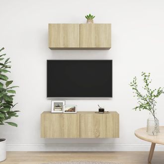 vidaXL Juego De Muebles De Sal&oacute;n 2 Piezas Roble Sonoma Vidaxl