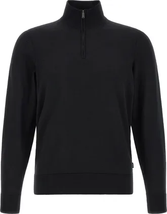 HUGO BOSS Black Virgin Wool Mens Cardigan